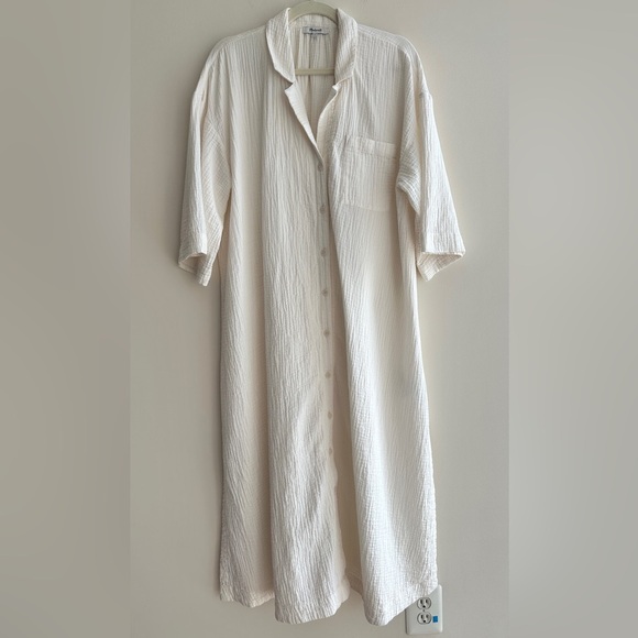 Madewell Isla Maxi Dress, Lighthouse Color, Button Down Kaftan, Size Large - Picture 5 of 16